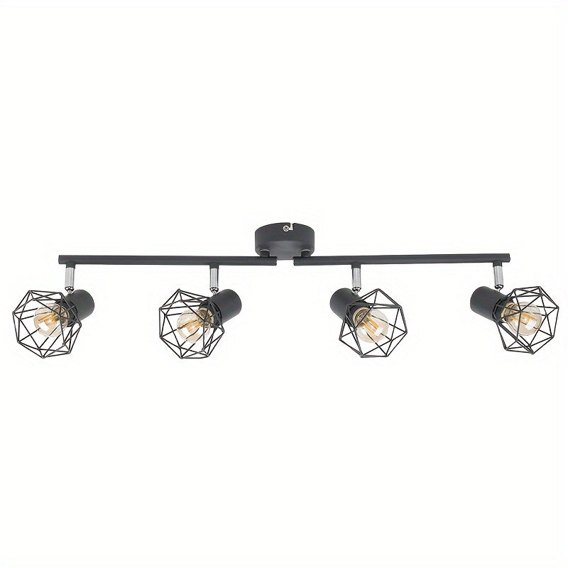 Industrial 4-Light Semi-Flush Ceiling Light