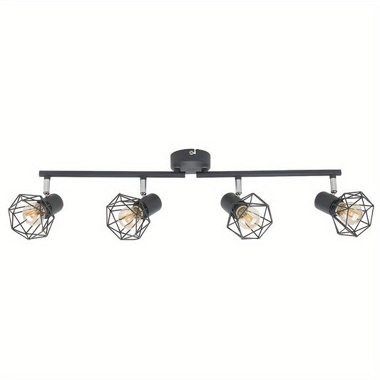 Industrial 4-Light Semi-Flush Ceiling Light