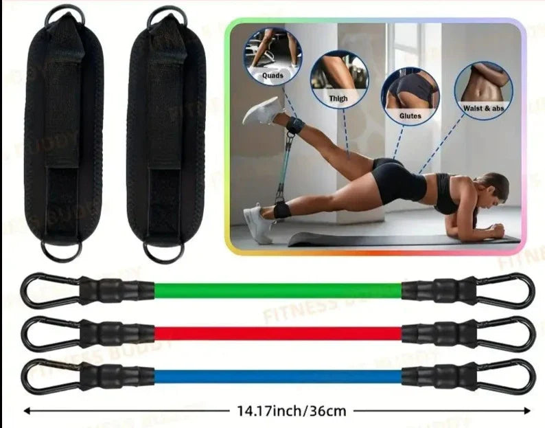 5pcs TPE Ankle Resistance Bands - Leg & Hip Training Essentials