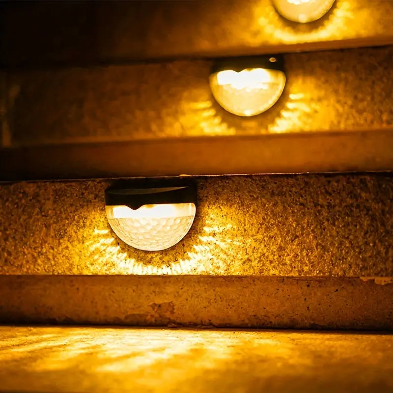 Twinkling Festive Glow: Christmas Solar Fence Lights 4-Pack