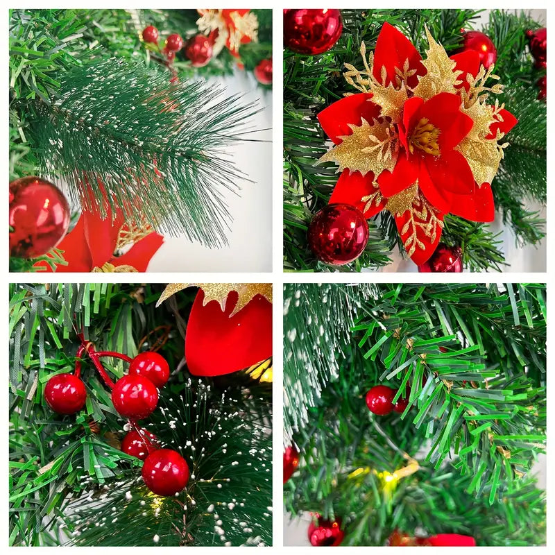 Enchanted Glow: Battery-Powered Artificial Christmas Garland Lights