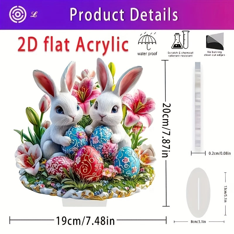Acrylic Easter Bunny & Egg Decorative Sign