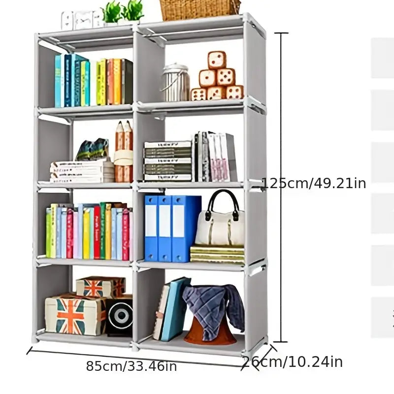Discover the perfect blend of form and function in this double-grid bookshelf