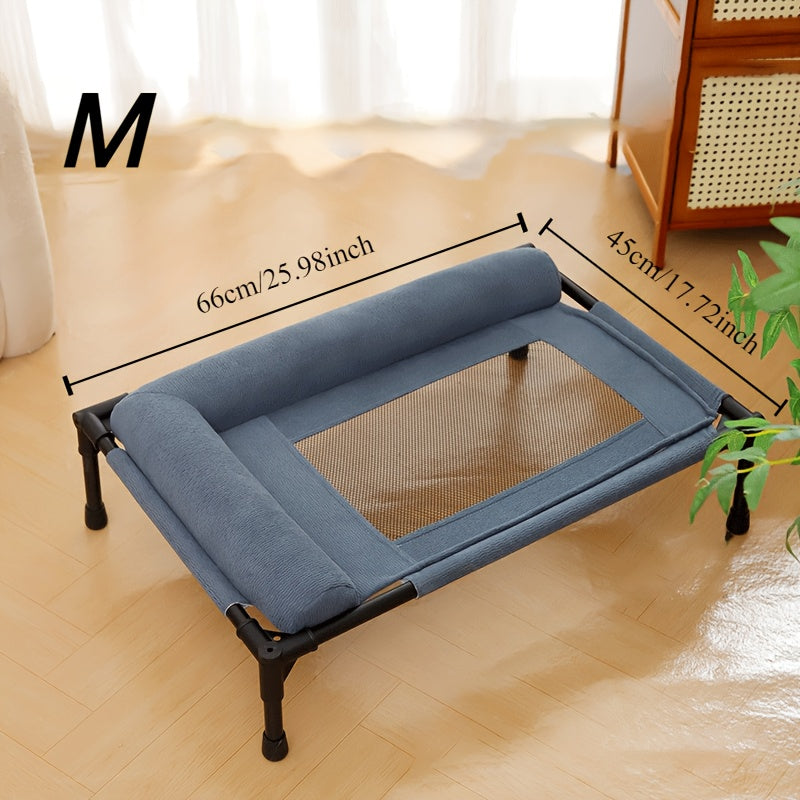 Cooling Raised Dog Bed with Pillow Support