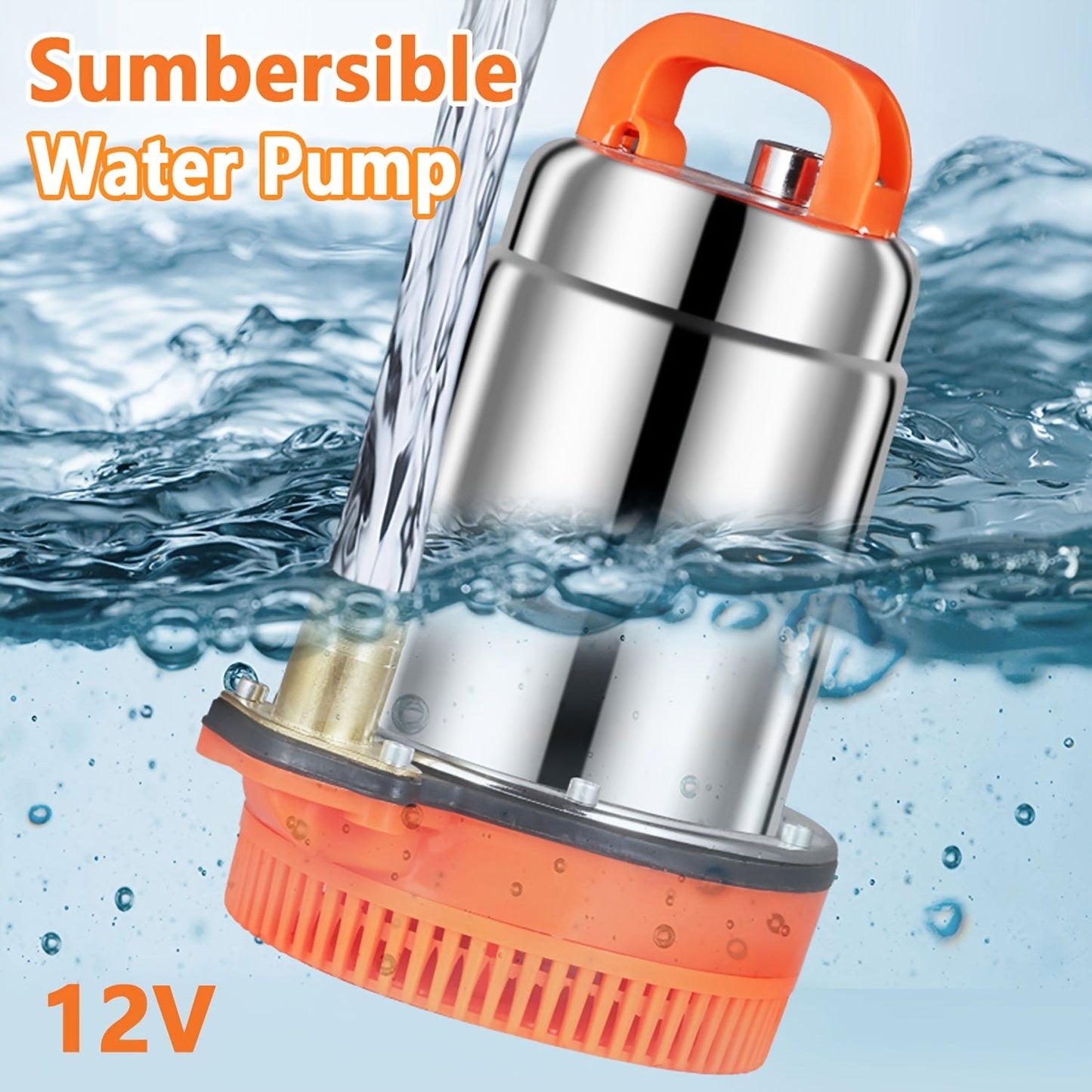 Submersible Water Pump with 3000L/H Stainless Steel