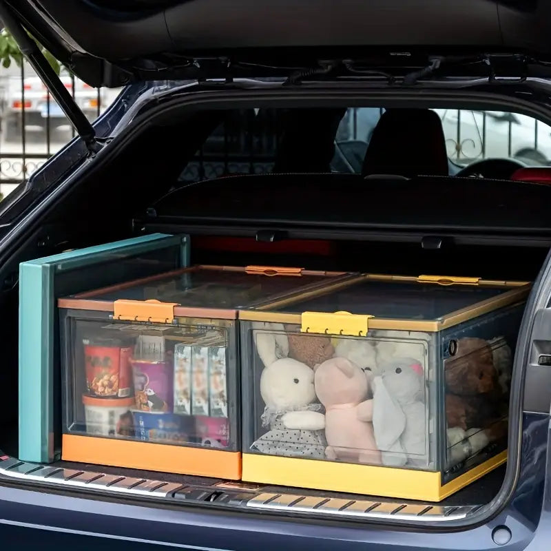 Stay organized with style using this roomy, stackable storage container