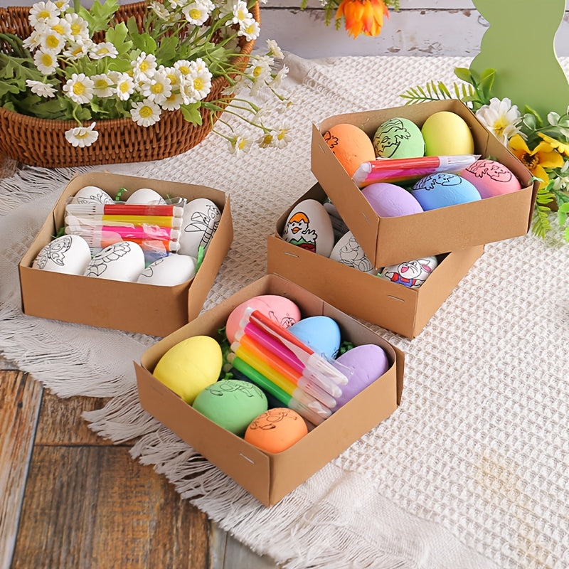 12 Pack Easter Egg Painting Kit Plastic Eggs