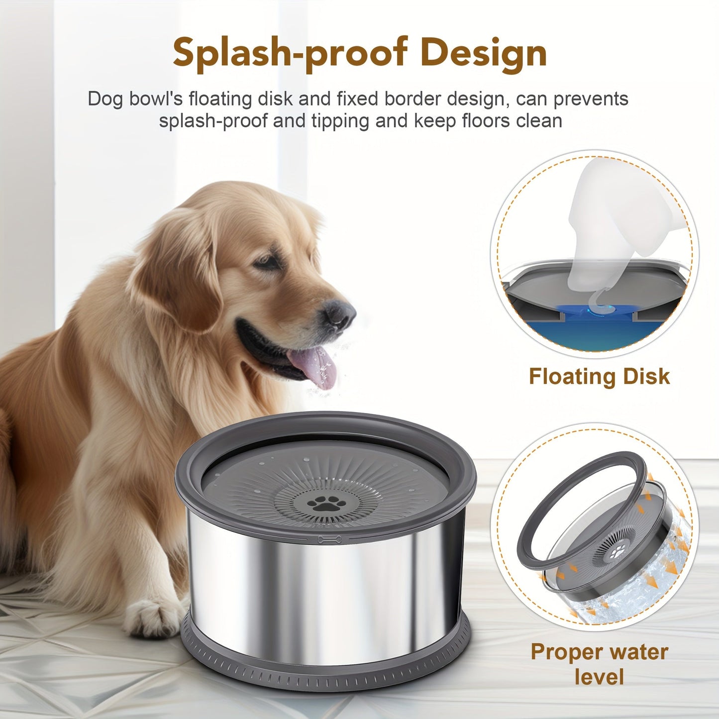 Extra Large Spill-Proof Dog Water Bowl