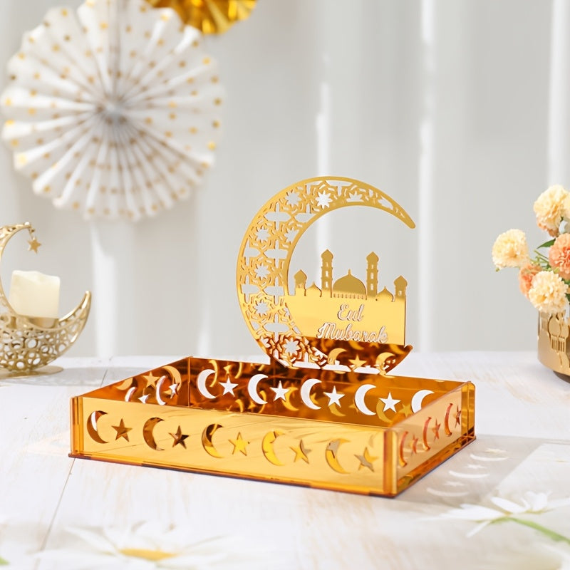Elegant Crescent Moon & Star Acrylic Tray