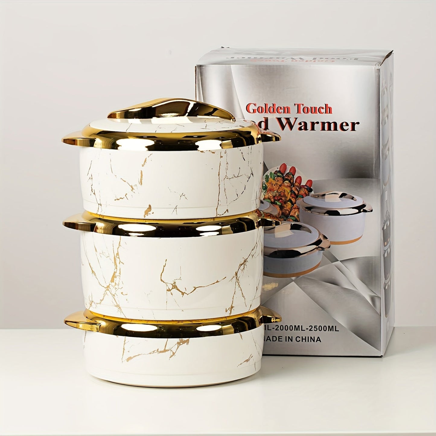 Golden Thermal Food Warmer Set (3pcs)