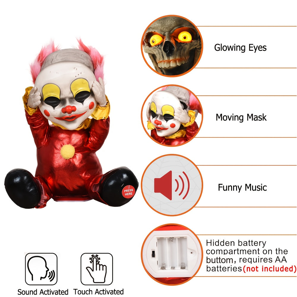 Talking Skull Clown Halloween Decoration