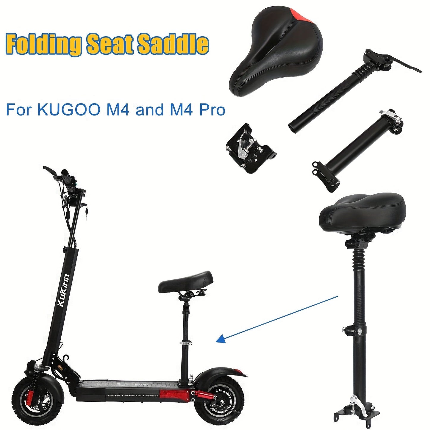 Electric Scooter Seat Folding Saddle for Kugoo M4/M4 Pro