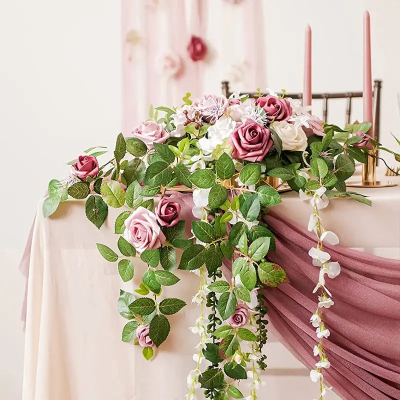 25pcs Real Touch Artificial Roses - Cinnamon Rose & Shabby Pink