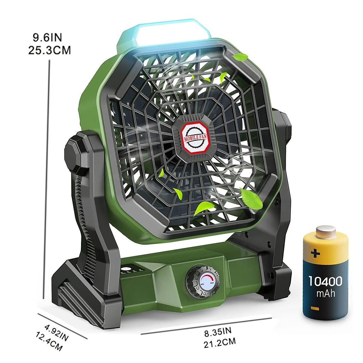 Rechargeable Camping Fan with LED & Hook