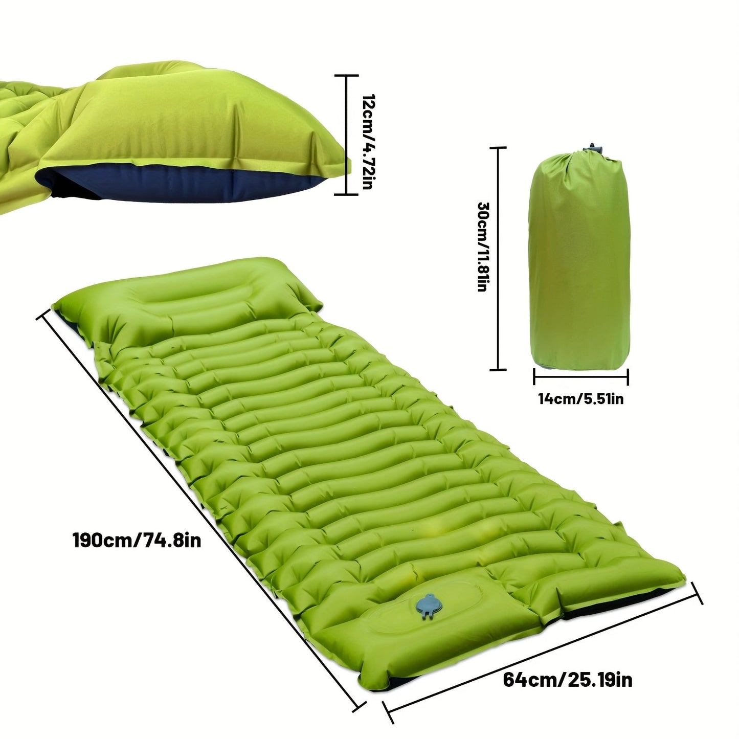Sleeping Pad with Built-in Pump & Pillow