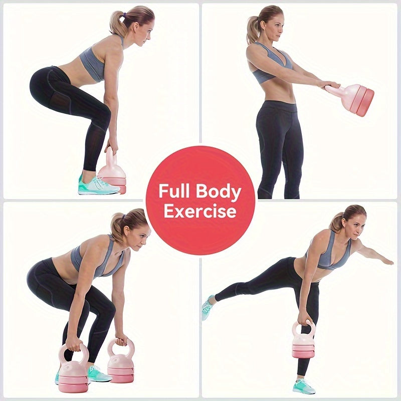 Adjustable Weight Kettlebell - 12lb Versatile Fitness Essential(Pink)