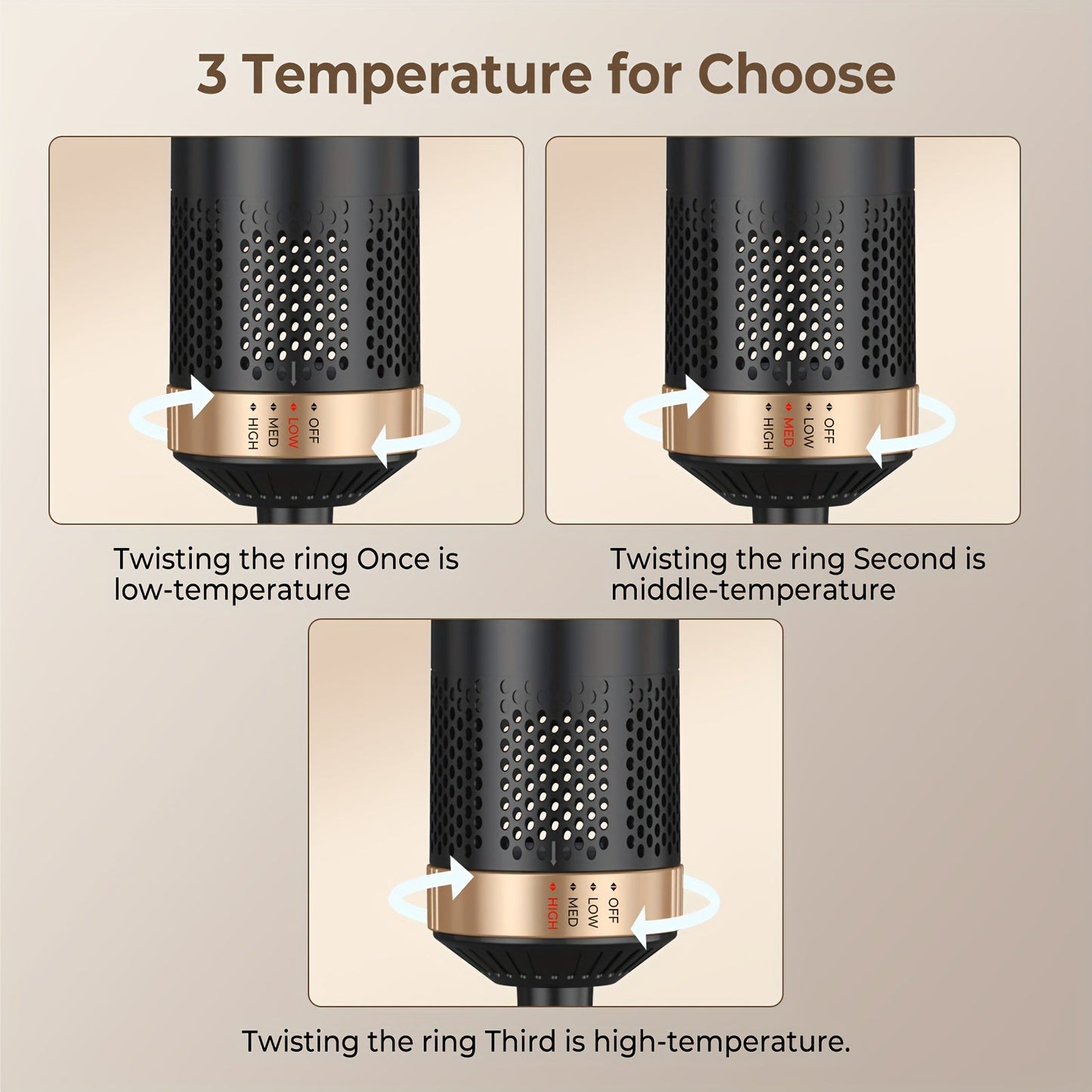 5-in-1 Hair Styler Hot Air Brush with 60000RPM