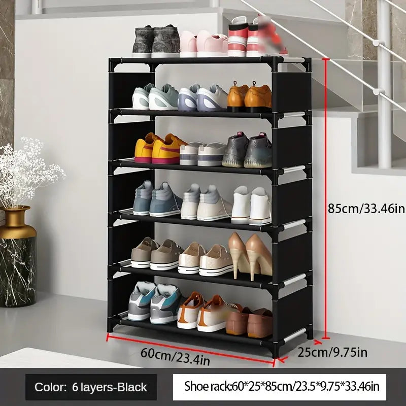 Keep your footwear in check with this multi-layer plastic storage shoe rack