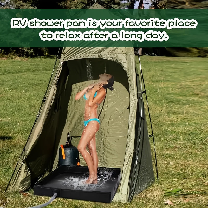 Camping Foldable RV Shower Pan Outdoor Basin