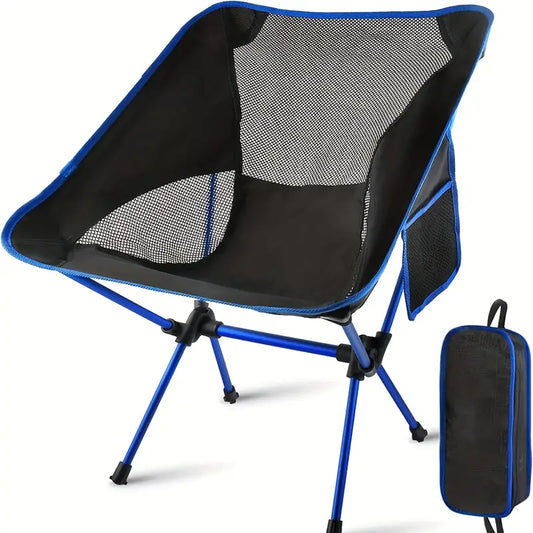 Ultralight Folding Camping Chair with Side Pocket - Sapphire