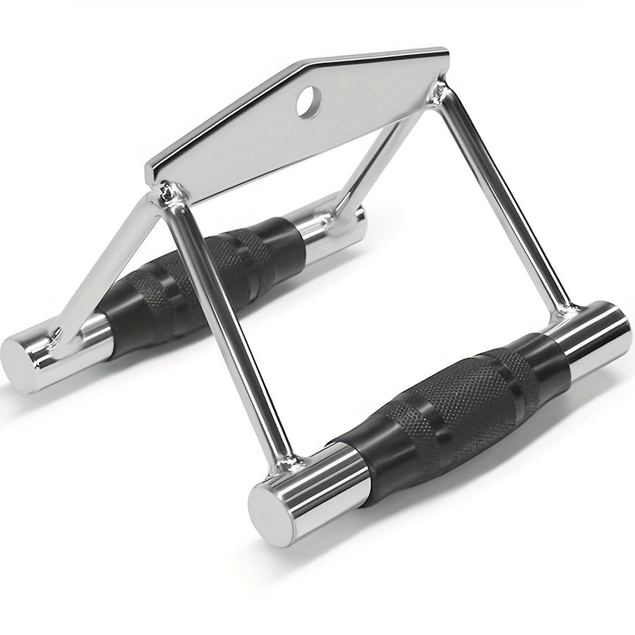 Ergonomic V-Shaped Pull Down Bar with Drawstring Bag & 21-Day Workout Tracker(Black)