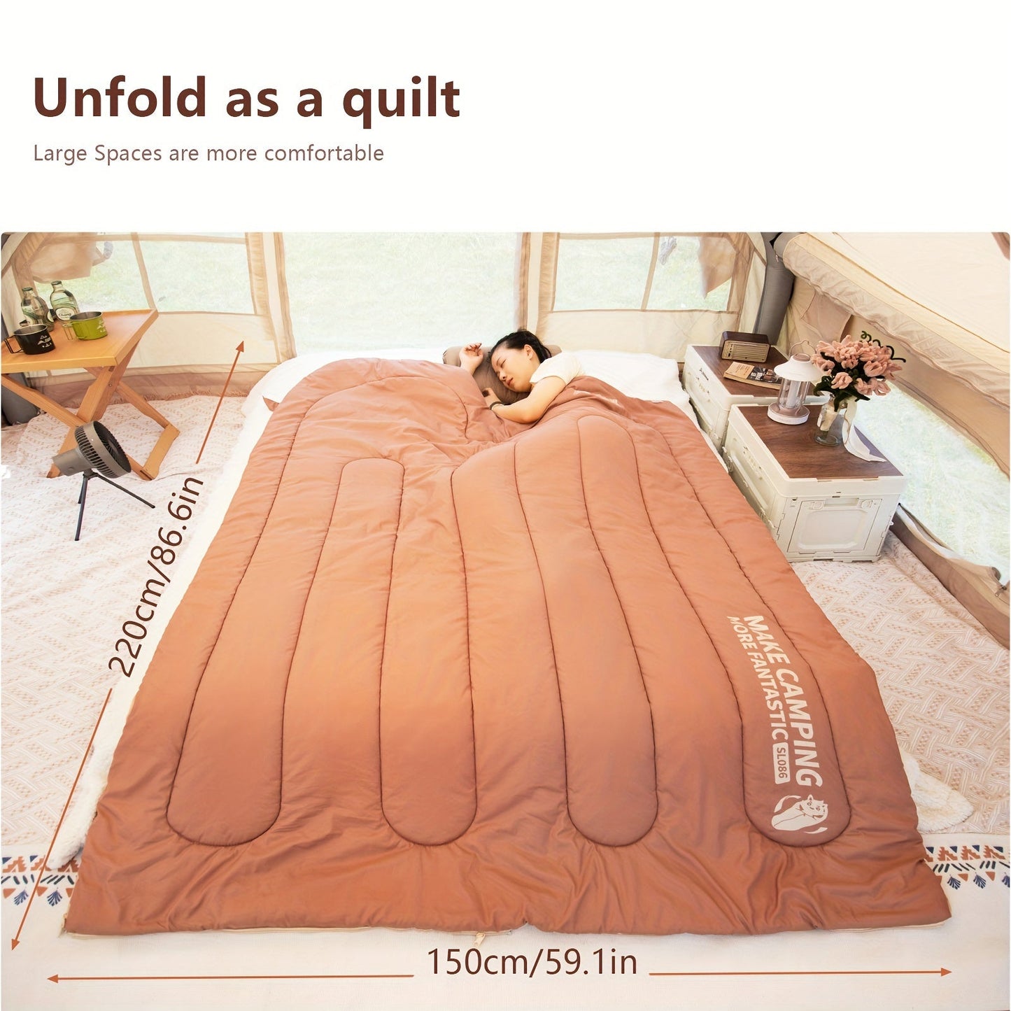 Warm Oval Sleeping Bag with Hat