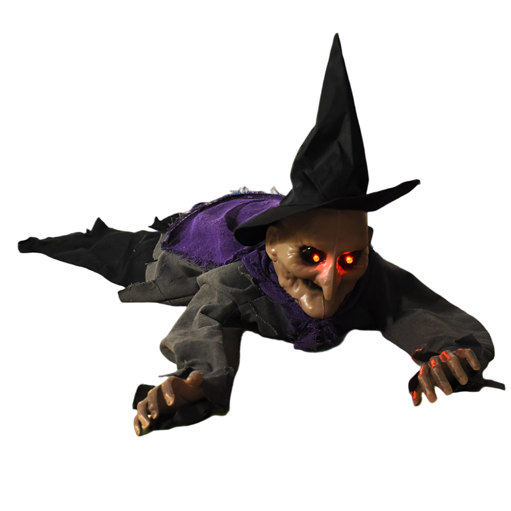 Witch Skeleton Halloween Crawling Prop with Lights