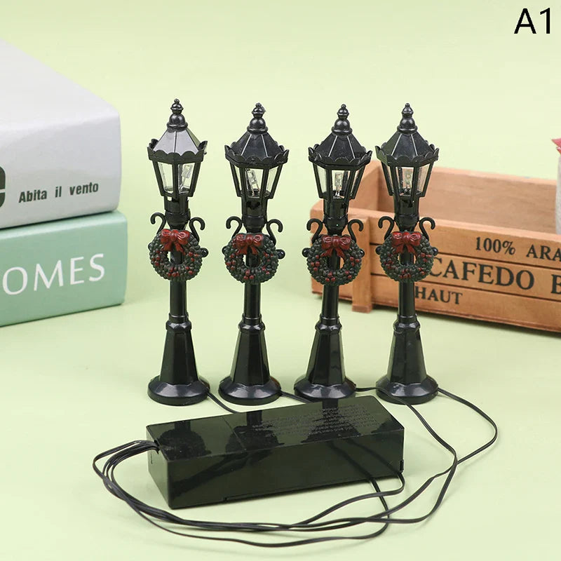 Mini Christmas Street Light Models Set (4 Pcs)