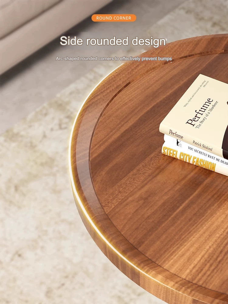 Nordic Walnut Double-Layer Coffee Table