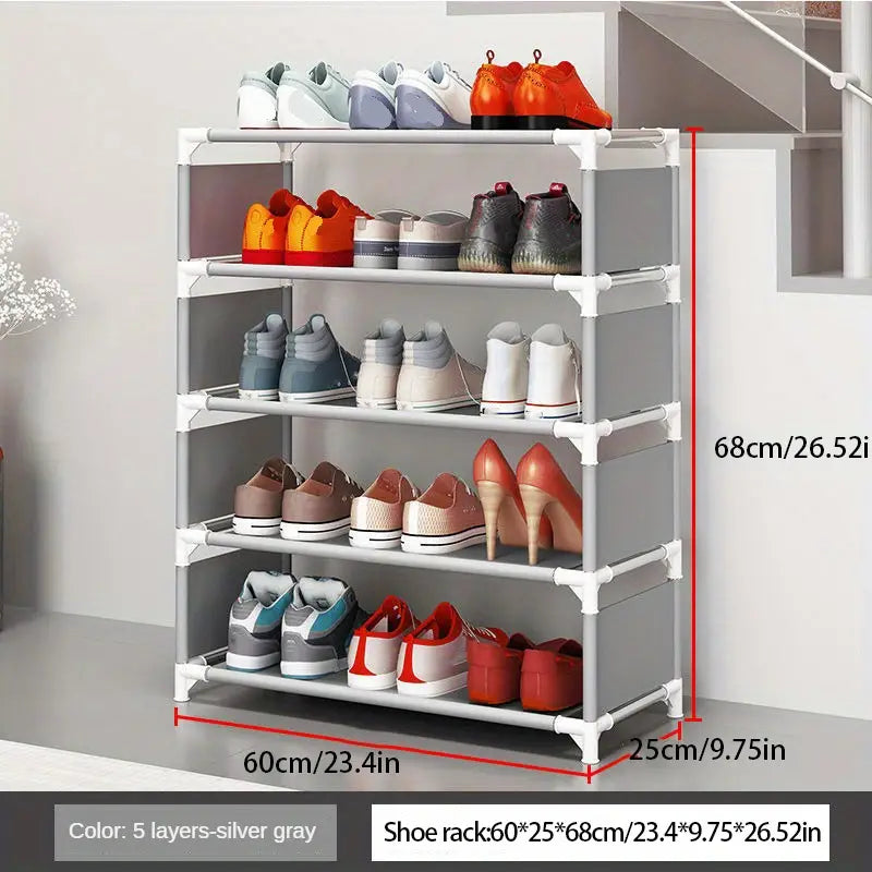 Keep your footwear in check with this multi-layer plastic storage shoe rack