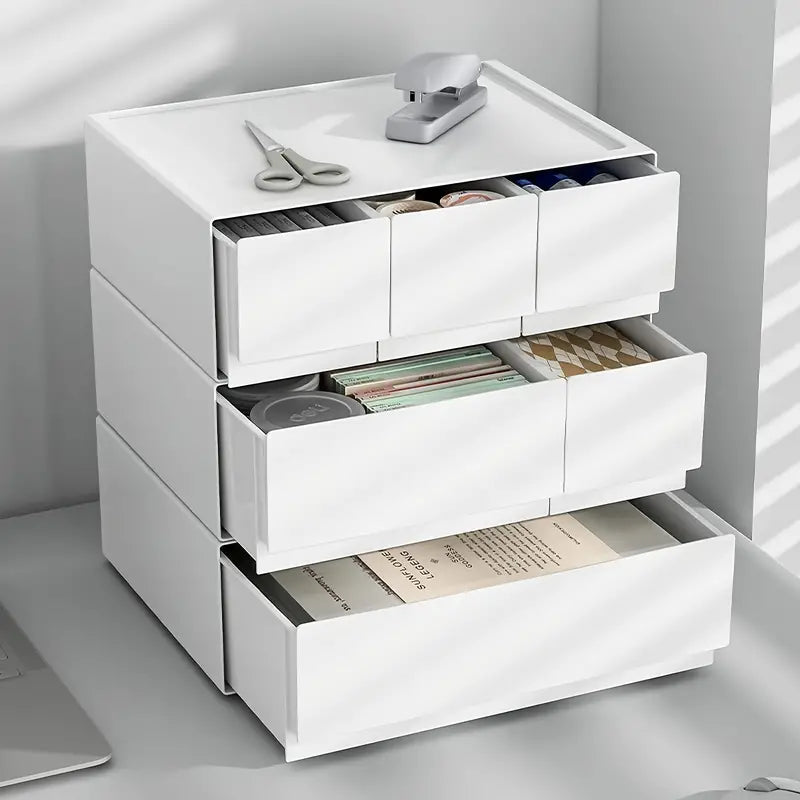 Stackable Bedroom Bedside Drawer Organizer - White (1pc)