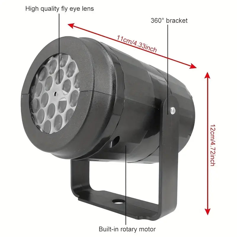 360° Rotating LED Snowflake Projector Night Light