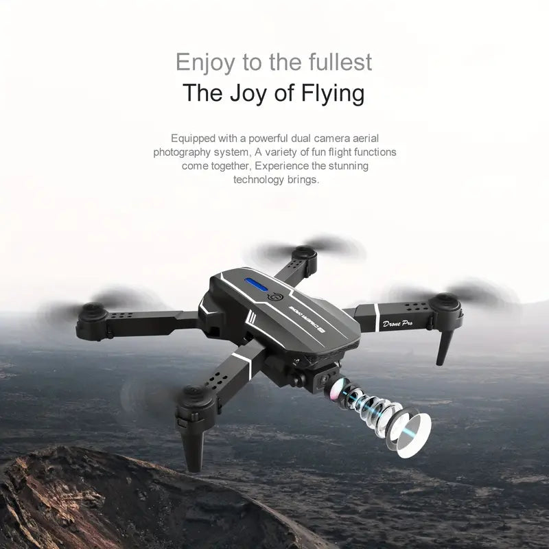 E88 Quadcopter UAV Drone with Dual HD Cameras - Black (HD Dual Camera)