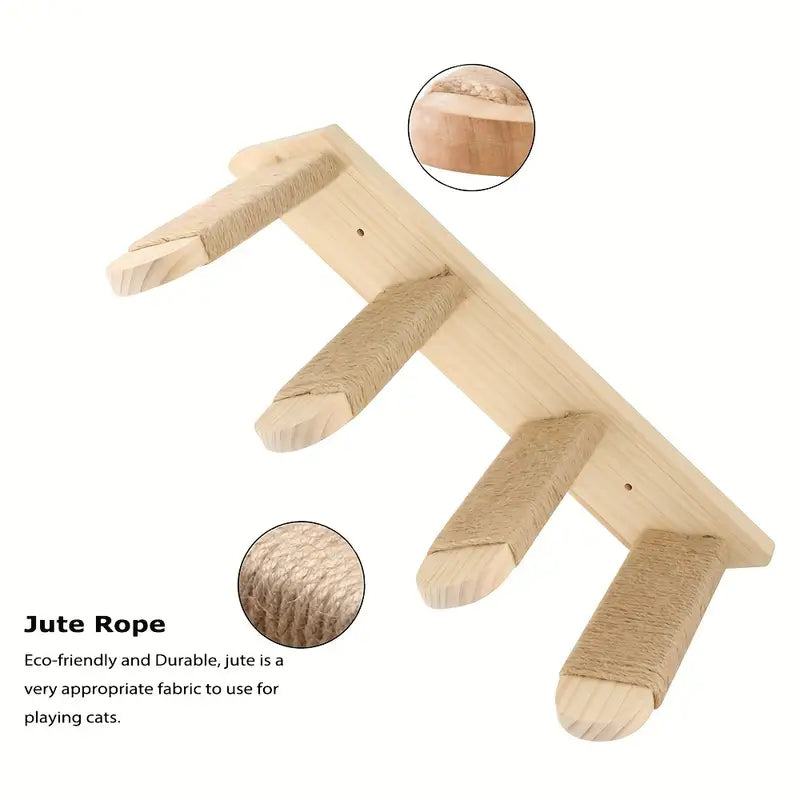 Paws & Play: Elevated Wooden Cat Climbing Shelf