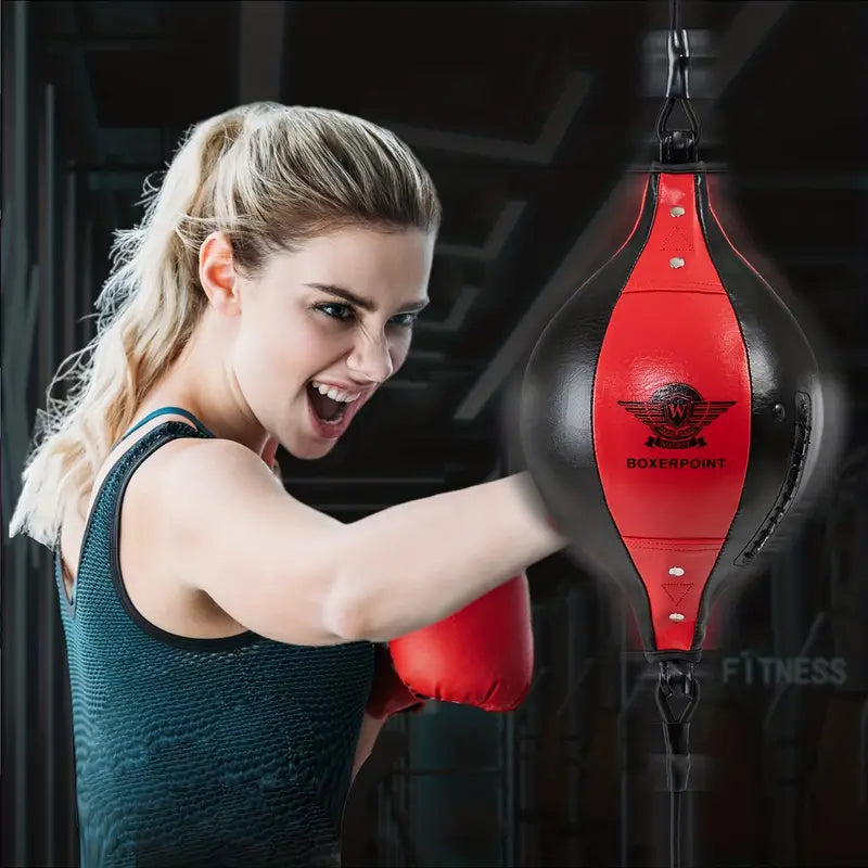 Double End Bag for MMA Training - Speed, Agility, and Reaction Punching Ball(Red)