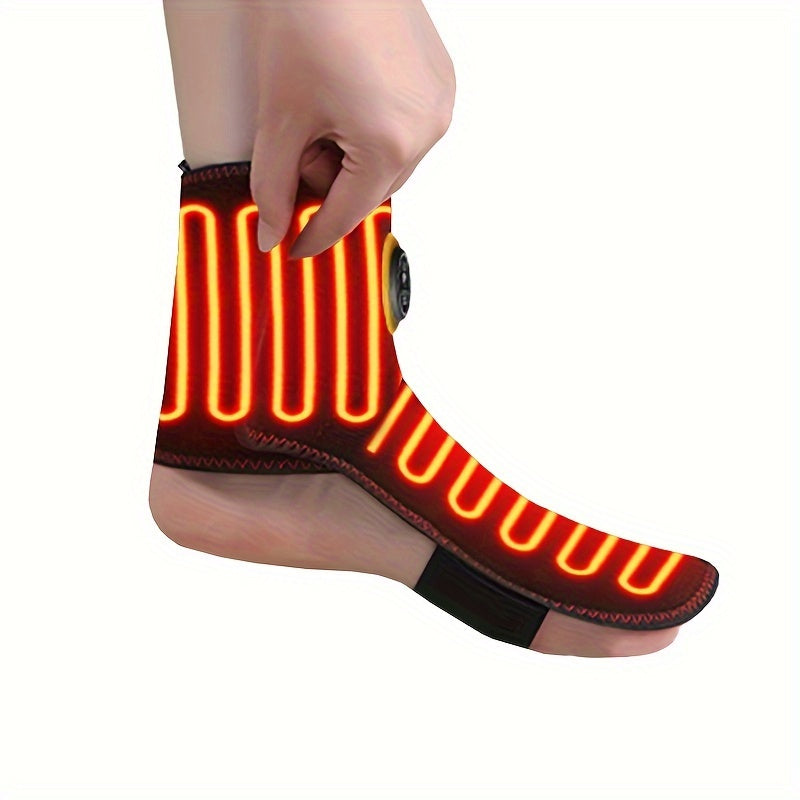 USB Heated Ankle Brace with Massage Function - Black