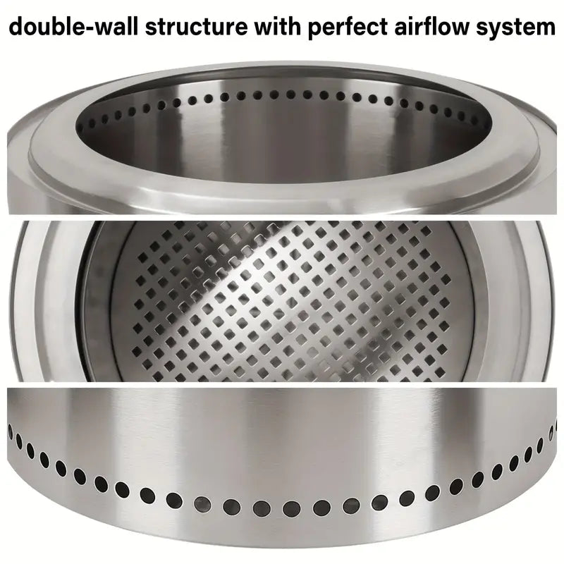 Stainless Steel Smokeless Fire Pit - Enhance Your Outdoor Ambiance