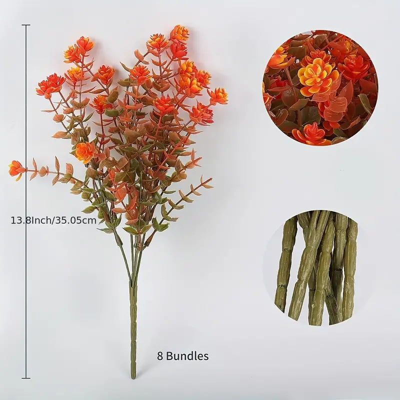 Vibrant Artificial Fall Flowers - Set of 4