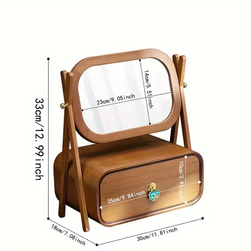Classic High-Definition Makeup Mirror with Drawer