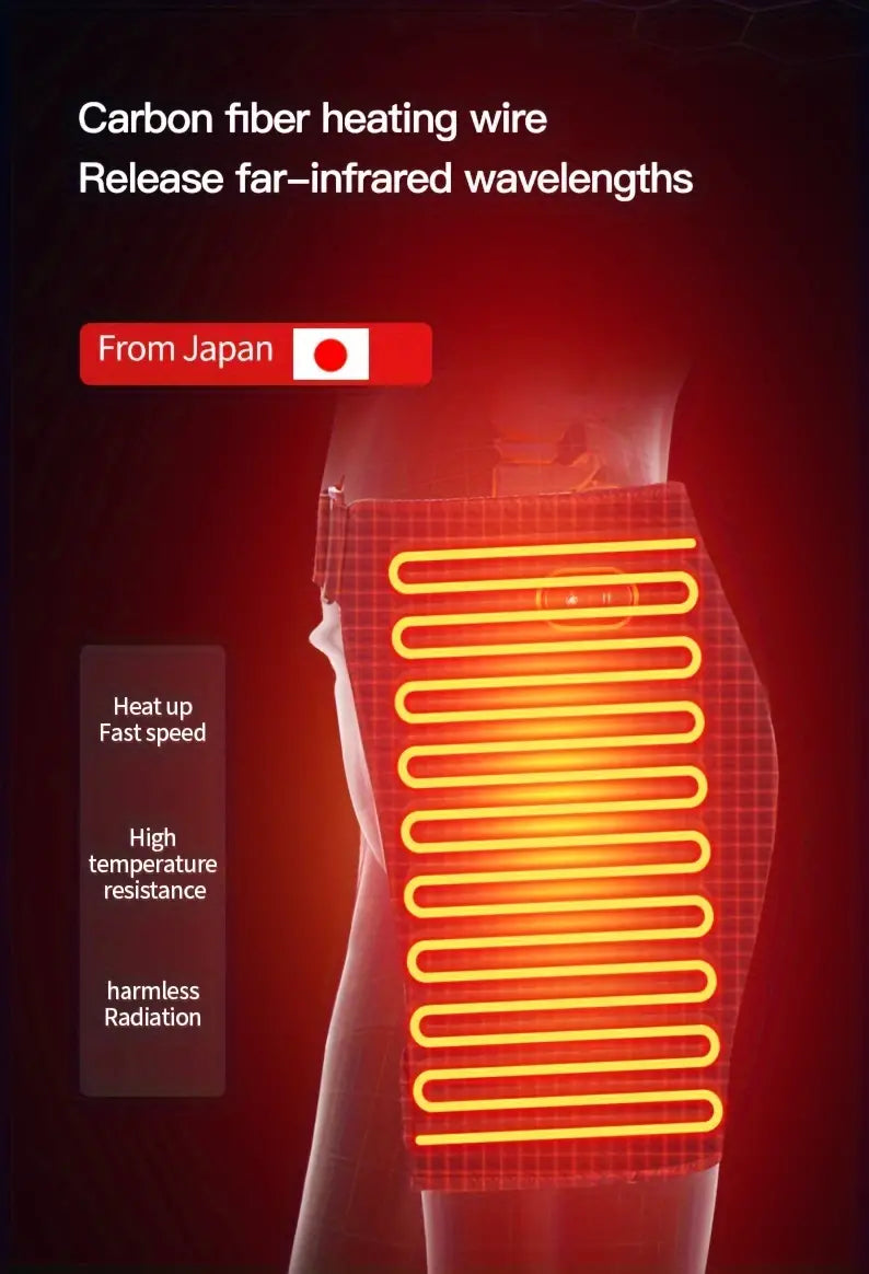 1pc USB Heated Hip Support Brace with Vibrating Massage and Adjustable Strap