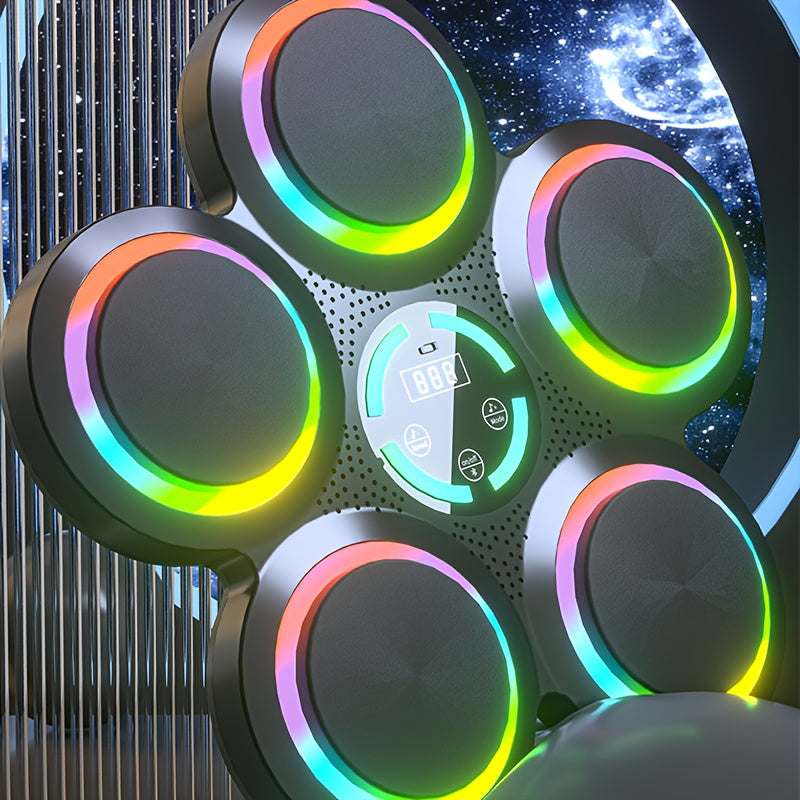 Wall-Mounted Electronic Boxing Training Pad with Dynamic Rhythms(Black)