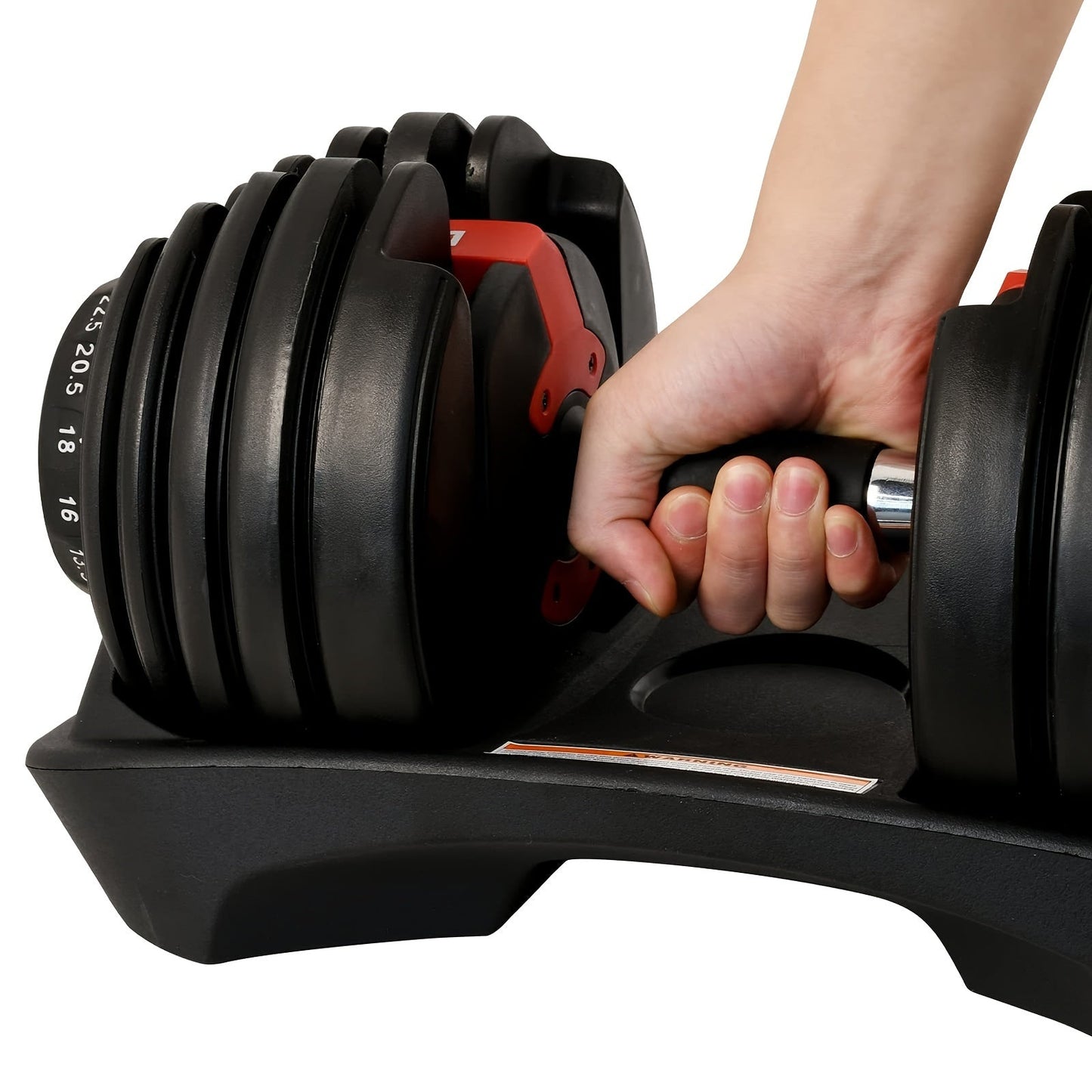 Adjustable Dumbbell 24KG with Anti-Slip Metal Handle(Black)