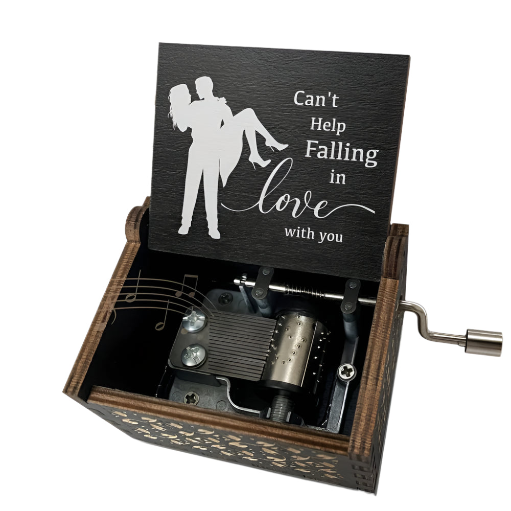 Wooden Music Box for Lovers Engraved Message