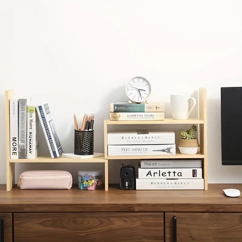 Rustic Wooden Multi-layer Desktop Storage Rack