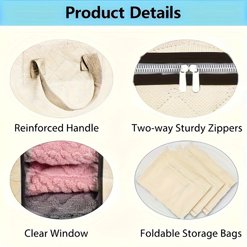 Large Foldable Storage Bins with Handles (3-Pack)