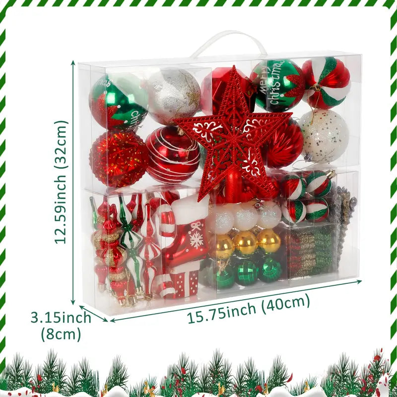 Enchanting Elegance: 106-Piece Christmas Ball Ornament Set
