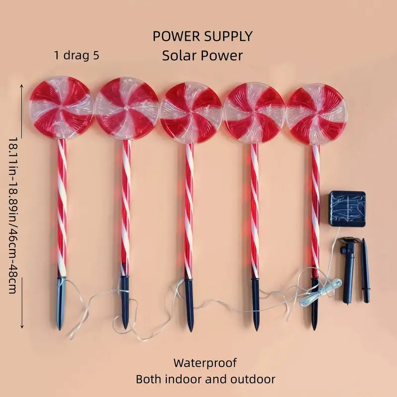 Luminous Lollipops: Festive Christmas Garden Lights Set