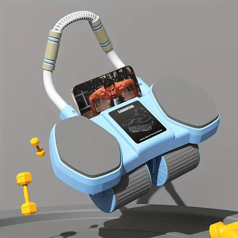 1pc Automatic Rebound Abdominal Roller - Portable 4-Wheel