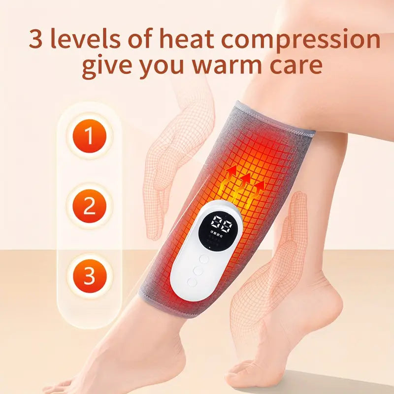 Electric Leg Massager - Cordless Calf Air Compression Massager with Heat