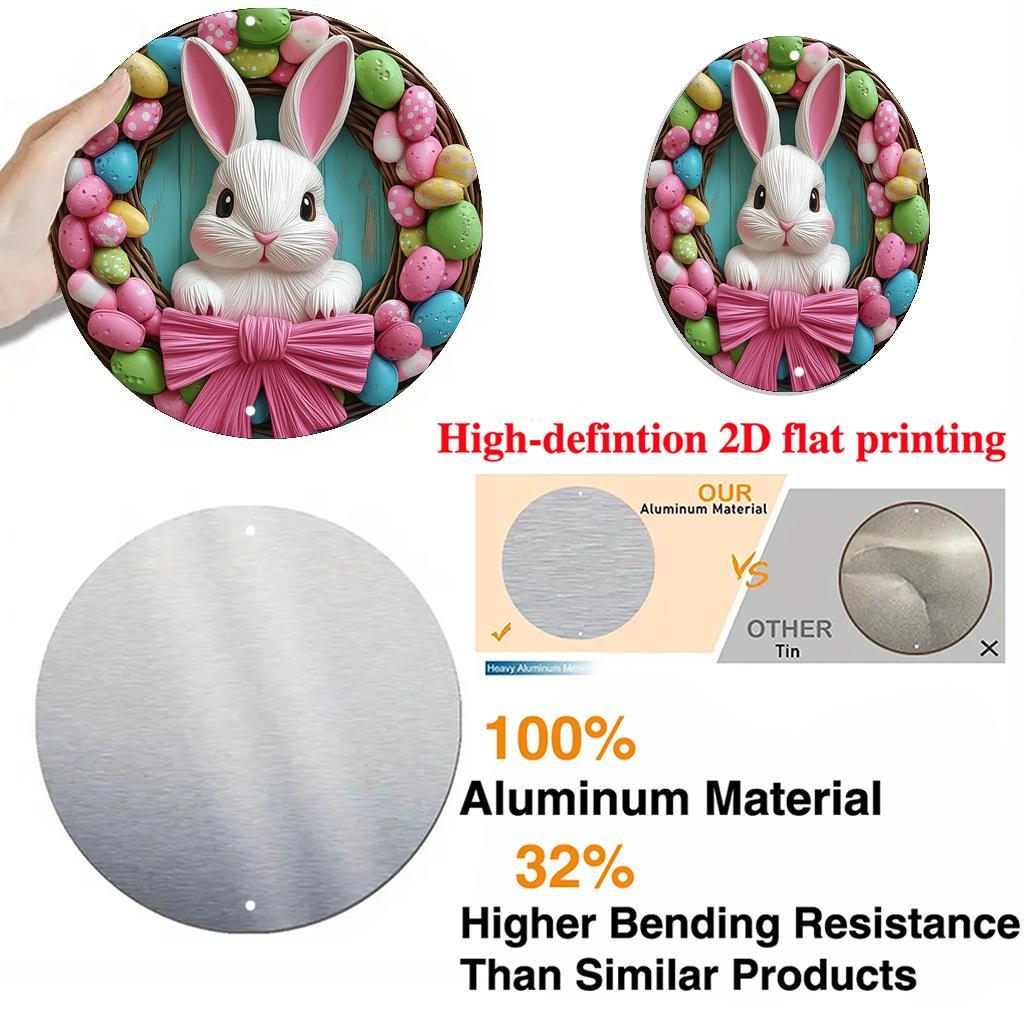 Aluminum Easter Bunny Wreath Wall Sign